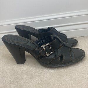 BORN Black Leather Sandals Size 8